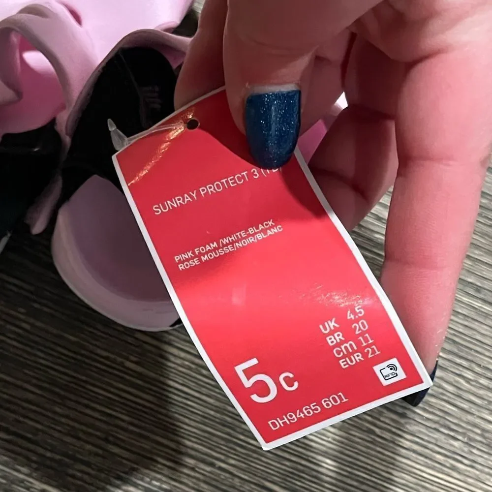 NWT Nike Sunray Protect 3 Toddler Sandals Pink Black White Size 5C DH9465-001